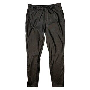 Spanx Faux Leather Like Ankle Skinny Pants XL Noir High Rise Sexy 20282R